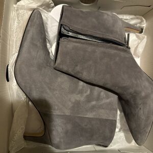 Calvin Klein Women's Charcoal Suede Heeled Boots
